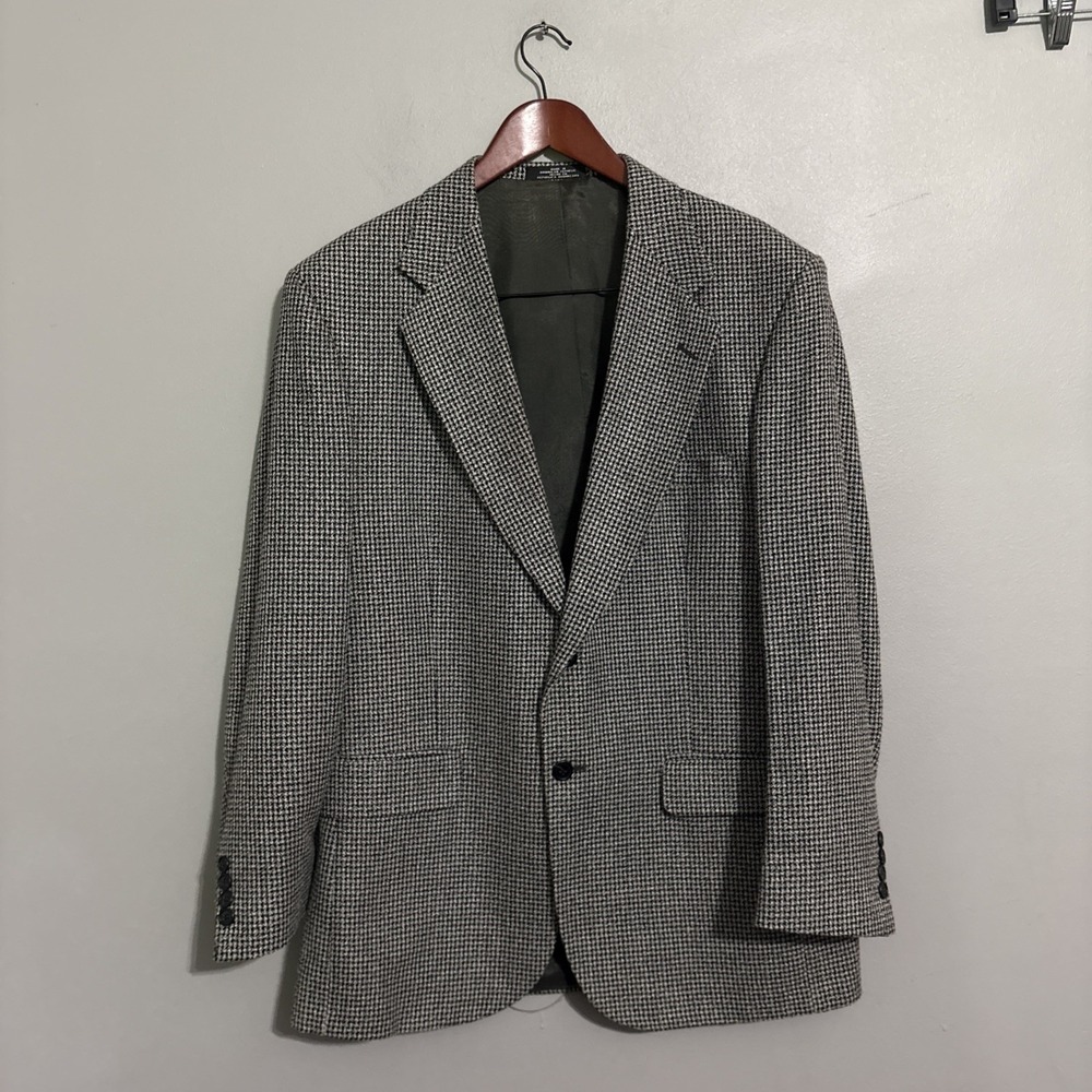 Vintage Men's Towncraft Tweed Jacket Heather Grey Wool Blazer 42